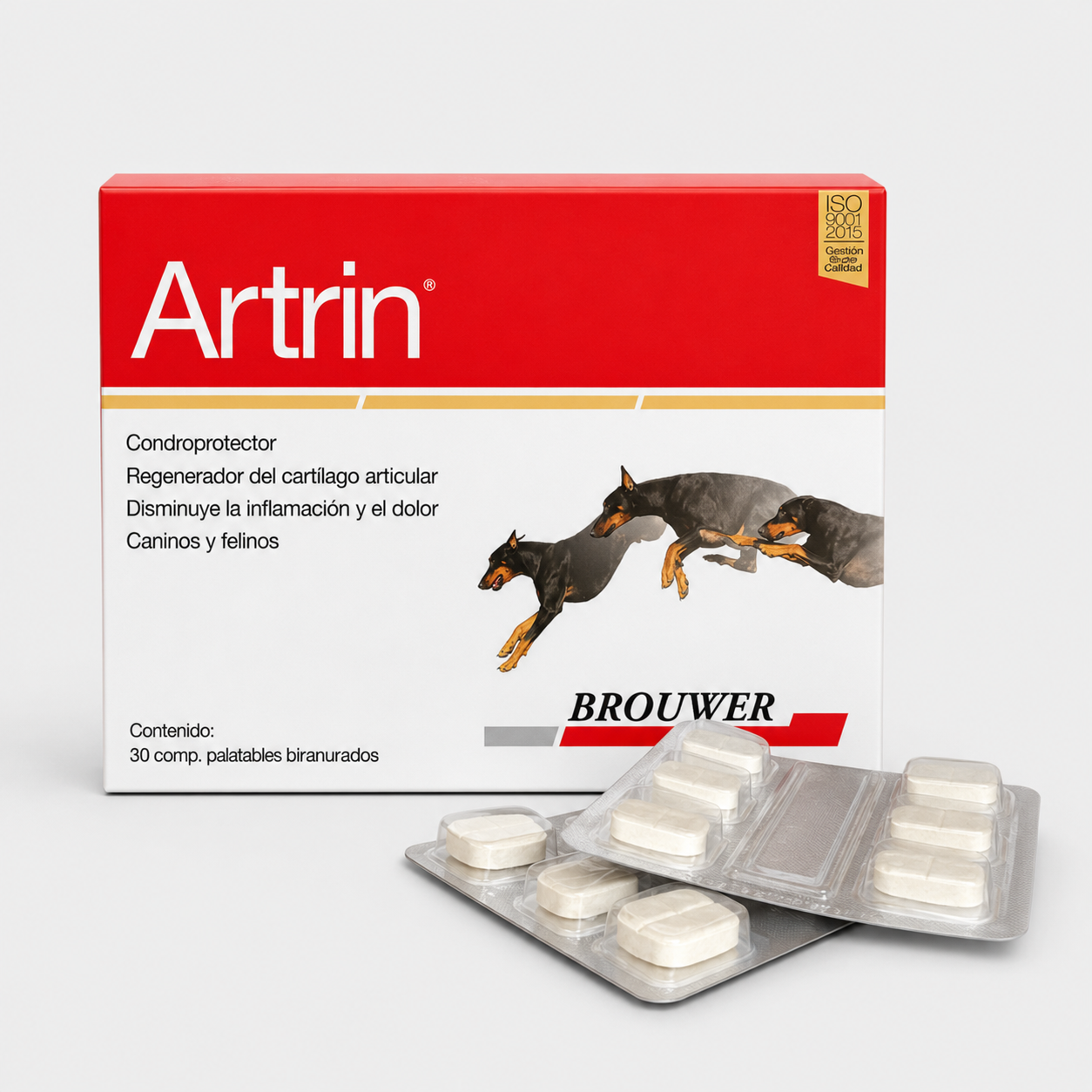 Artrin Tabs – Salud articular para mascotas Artrin Brouwer 30 tabletas - Condroprotector para perros y gatos